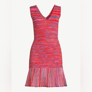SCOOP Microstripe Sweater Tank Mini Dress, size XS